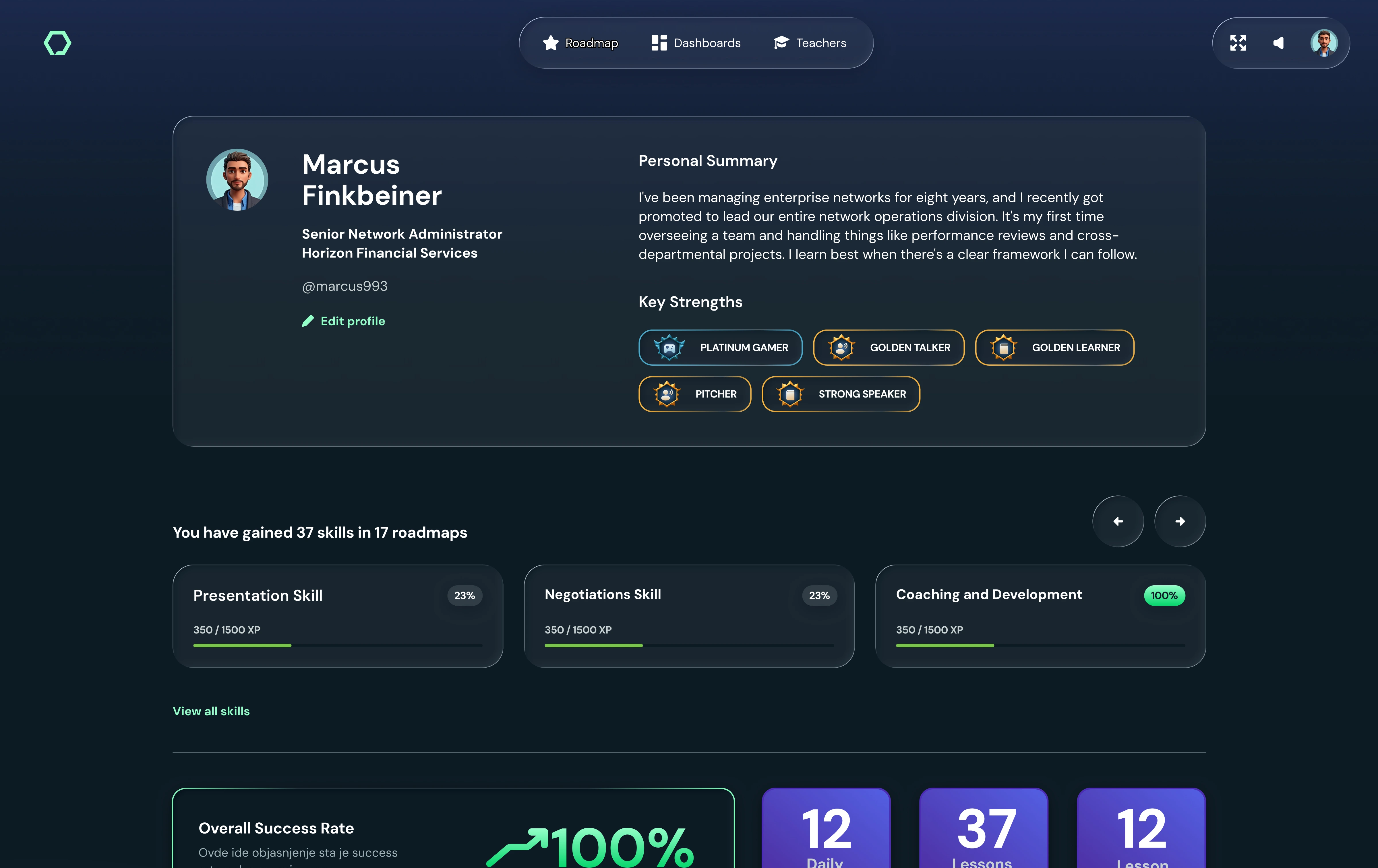 Platform dashboard view 3
